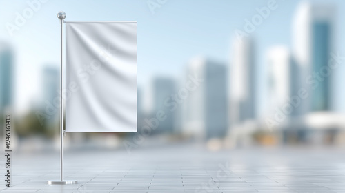 Blank Flag with City View: ...