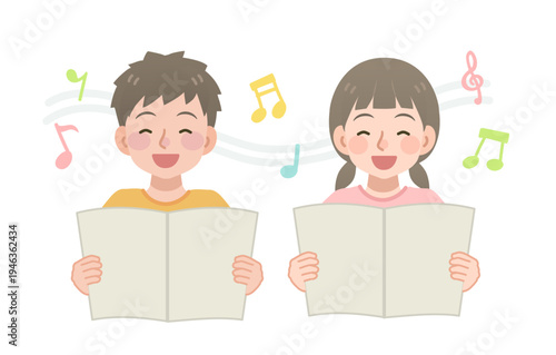 歌う子供のイラスト