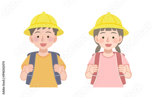 ランドセルを背負う小学生のイラスト