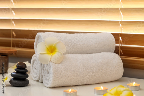 Towels with candles, spa st...