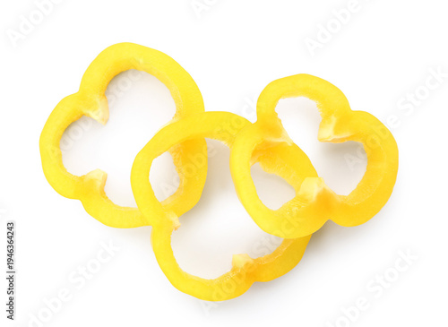 Slices of yellow bell peppe...