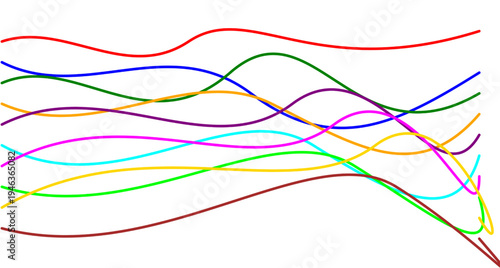 Abstract Colorful overlapping wave lines