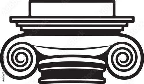 Black and white illustration of ancient Greek column capital architecture element