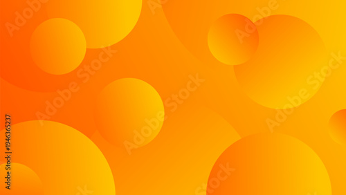 Abstract orange gradient background with geometric bubble shapes, modern wallpaper design for web banner, business template, cover, landing page, and more
