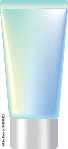 チューブタイプの化粧品のイメージイラスト（寒色カラー）