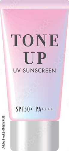 ピンク色のトーンアップタイプの日焼け止め（SPF50+・PA++++）