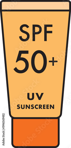 SPF50の日焼け止め（チューブ容器）