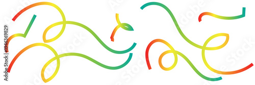 Abstract Rainbow Gradient Curved Lines Collection – Modern Wave Line Elements