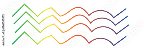 Abstract Rainbow Gradient Curved Lines Collection – Modern Wave Line Elements