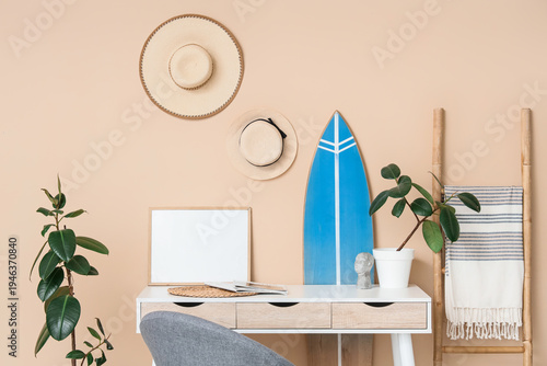 Interior of office with wor...