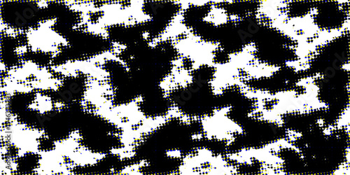 Abstract black and white grunge background with a seamless halftone texture and an ink splash vector design featuring a silhouette tree symbol on an artistic textile fabric pattern