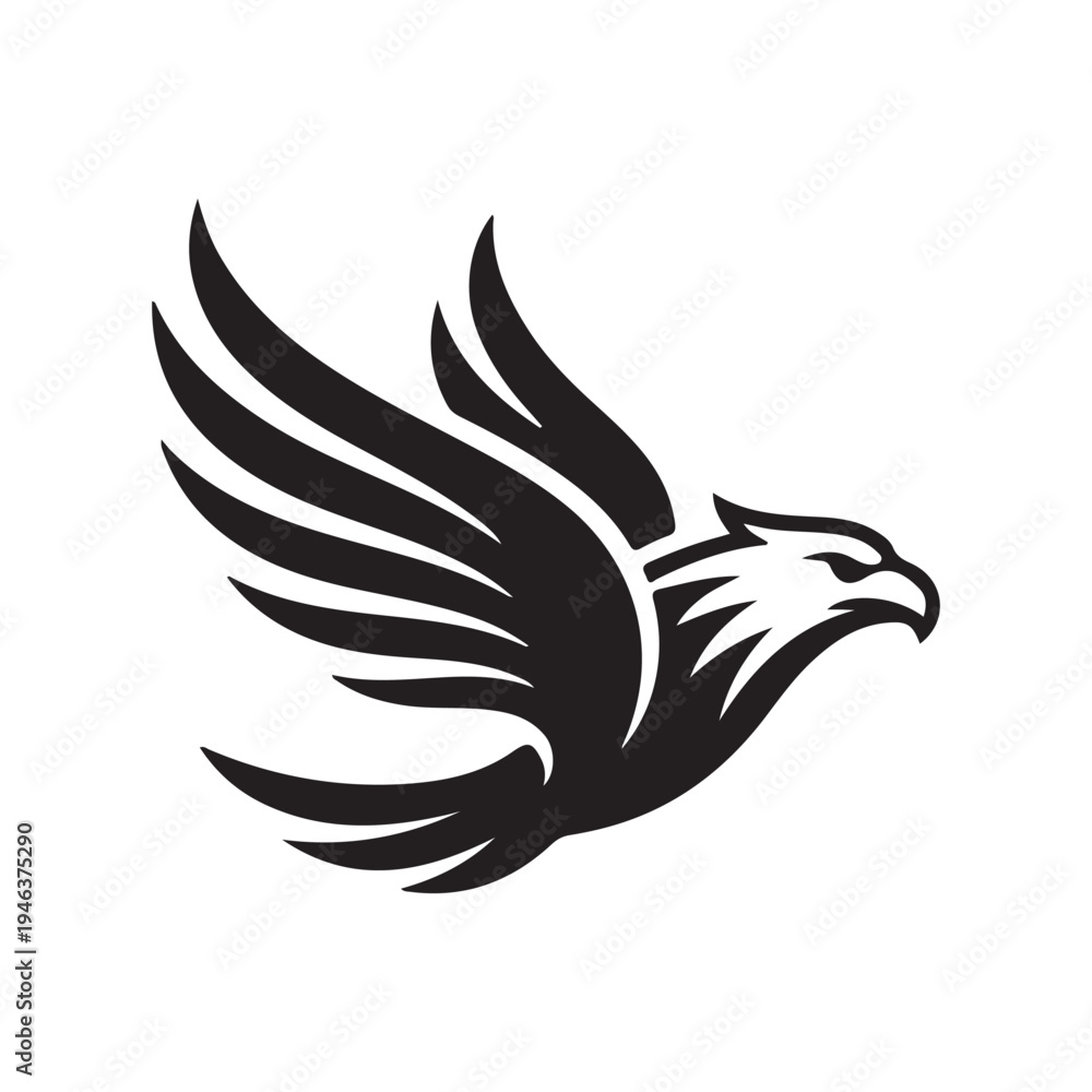 Fototapeta premium Eagle professional simple design, black and white