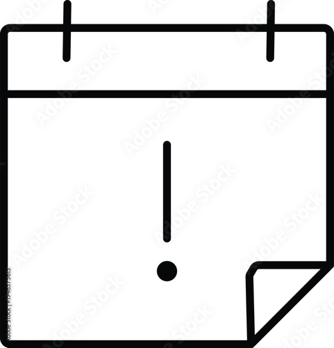 Art & Illustration, Calendar schedule icon with exclamation mark for deadline reminder and alert