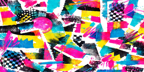 A vibrant abstract colorful background features graffiti on a wall with an intricate paint texture and a creative illustration design that blends art and nature into a unique drawing pattern