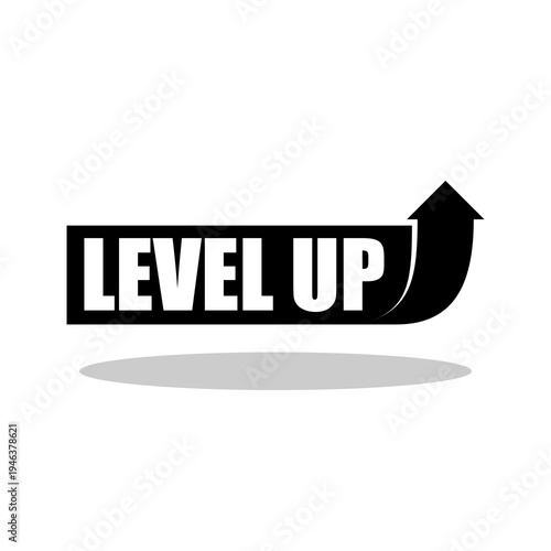  Level up with arrow icon with shadow