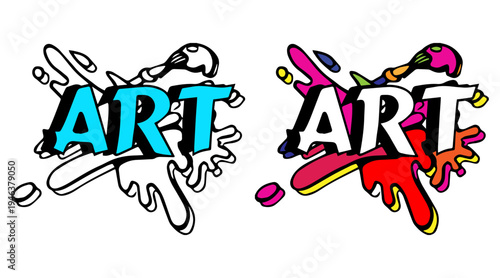 Colorful Graffiti Art Typography Design Vector