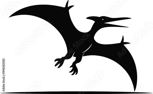 Pterodactyl Flying Silhouette From The Prehistoric Era