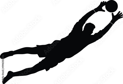 Soccer Goalkeeper Silhouette Making A Spectacular Save