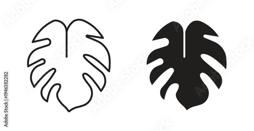 Monstera deliciosa plant leaf icon. web vector design