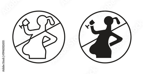 No alcohol during pregnancy period signs. web vector design