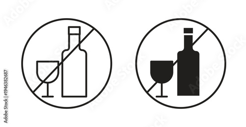 No alcohol signs. web vector design