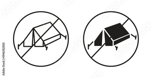 No camping signs. web vector design