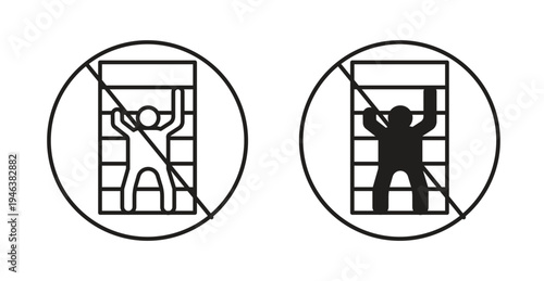 No climbing allowed signs. web vector design