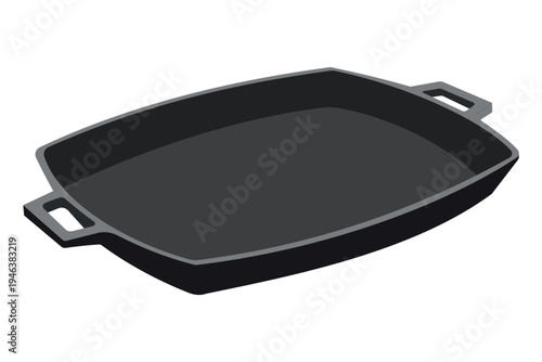 Cast iron roasting pan illustration isolated on white background