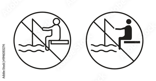 No fishing signs. web vector design