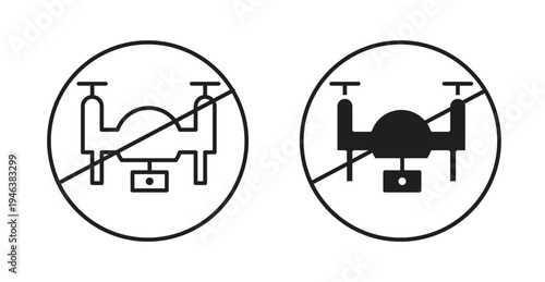 No fly drones signs. web vector design