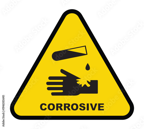Chemical hazard icon corrosive warning symbol vector illustration Art