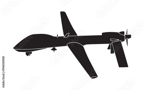 Military drone remote aircraft Vector illustrations Art