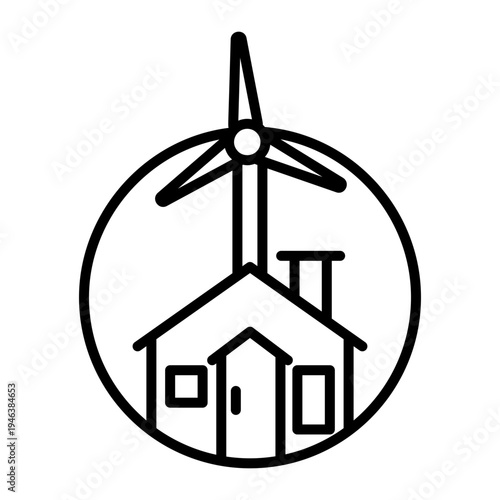 A linear icon showing home turbine
