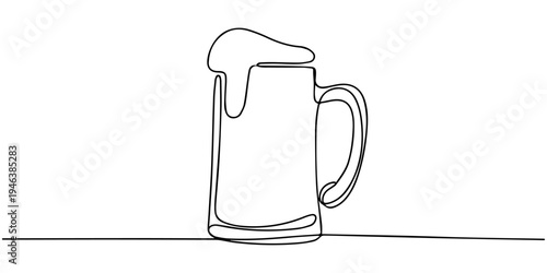 Glass beer mug isolated on white background with clear transparent liquid and handle