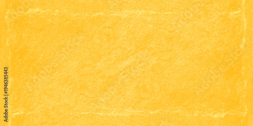 Yellow textured paper background with rough edges and hand painted brush stroke effect texture
