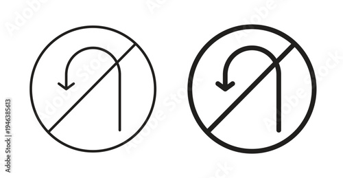 No u turn road signs. web vector design