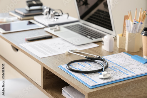 Stethoscope with clipboard ...