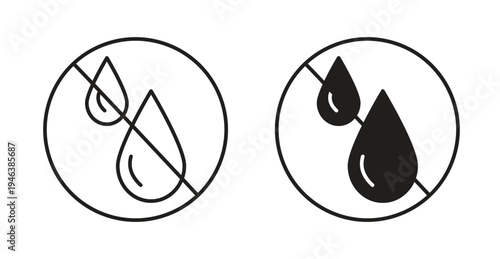 No Water drop signs. web vector design