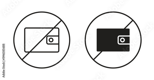 No wallet signs. web vector design