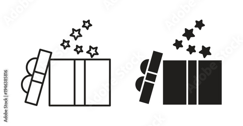 Open gift box icon. web vector design