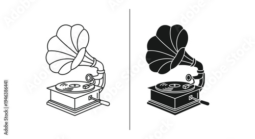 Vintage gramophone illustrations