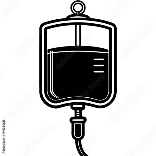 iv bag vector clipart on white background