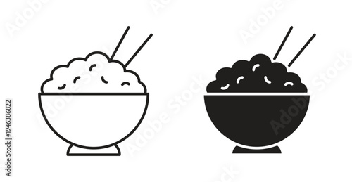 Rice bowl icon. web vector design