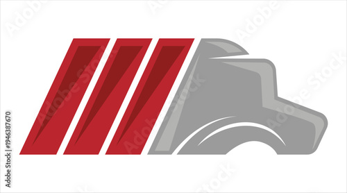 Abstract delivery truck logo design on white background concept