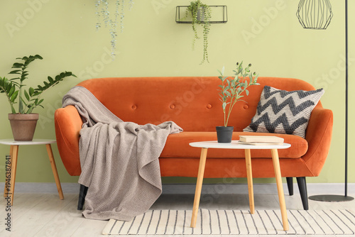 Cozy sofa, coffee tables wi...