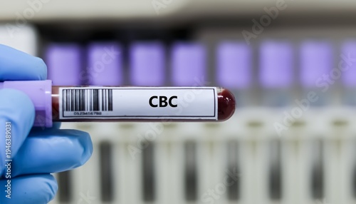 Blood sample tube for completed blood count test analysis