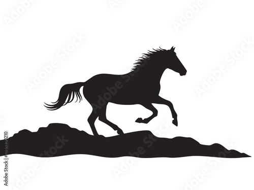 Running Horse Silhouette Vector