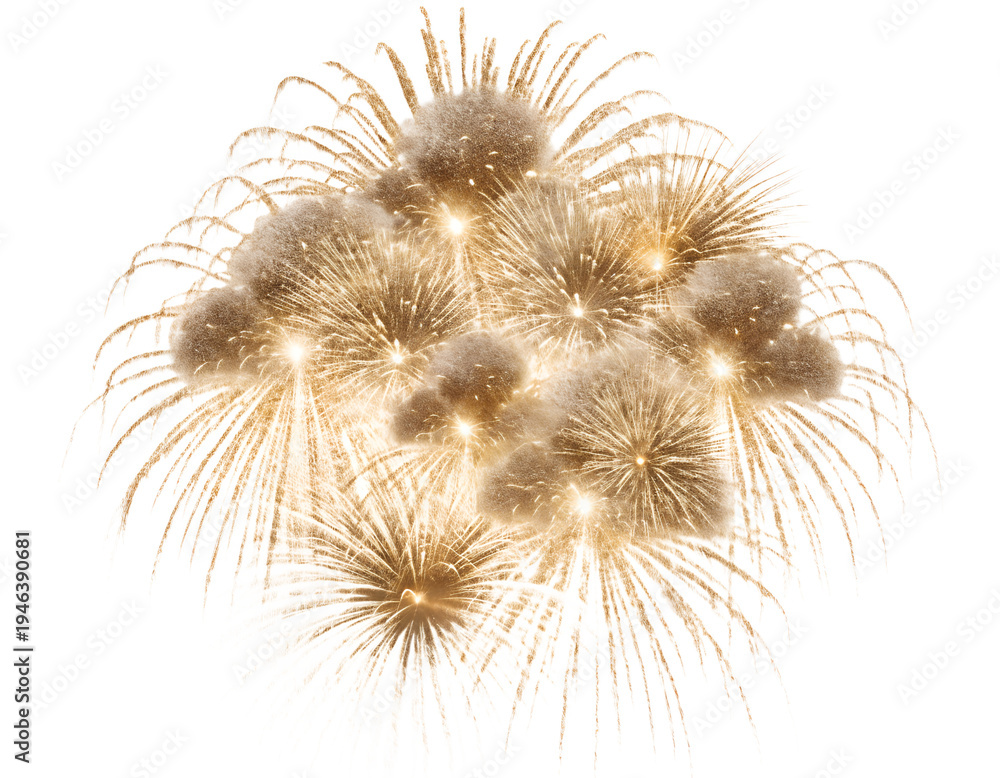 Fototapeta premium Golden Celebration Fireworks Sparkle Set