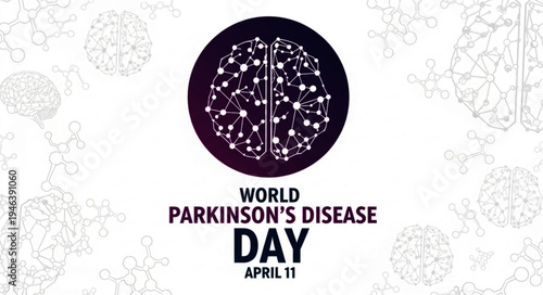 Brain Science Concept for World Parkinson Disease Day Healthcare Awareness