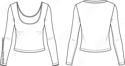 Flat vector silhouette of diverse women standing and posing for architectural entourage site planning and creative fashion design